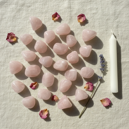 Rose Quartz Tumbled Stones, 1 lb