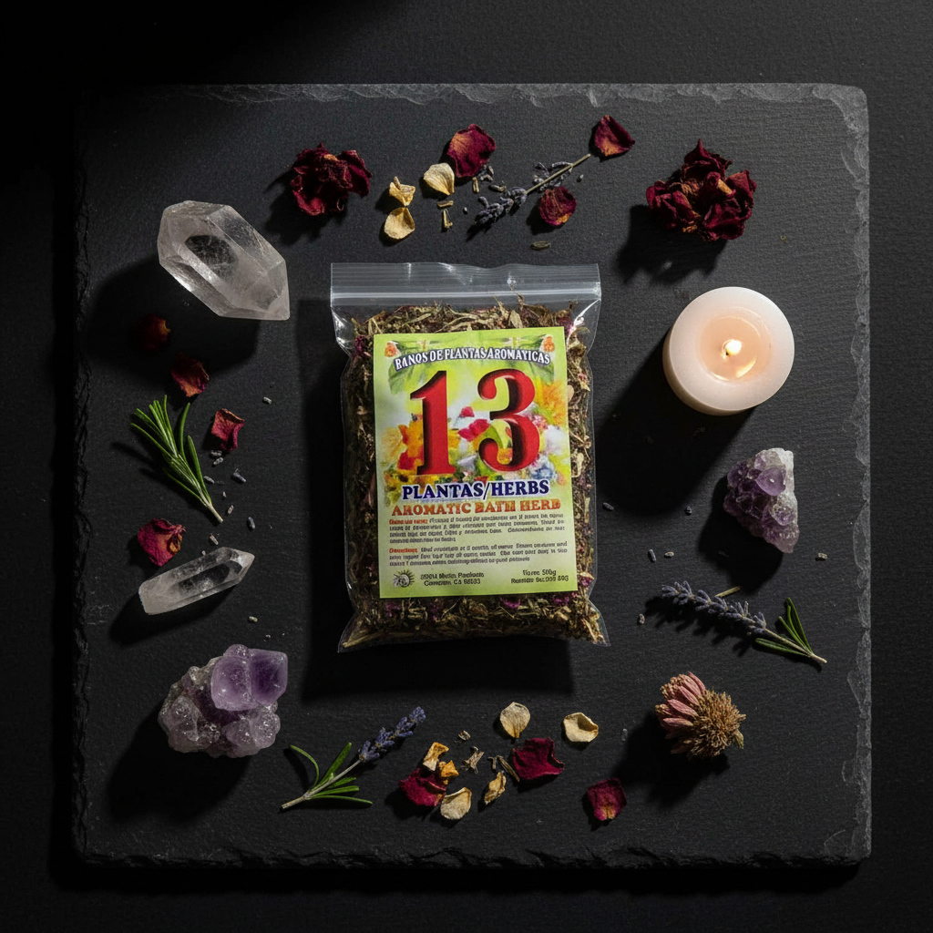 Flat Lay with Crystals and Candle