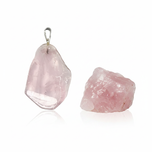Rose Quartz slice pendant