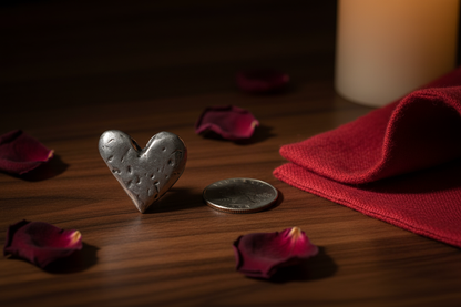 Pewter Heart — Candlelit Altar with Quarter Scale