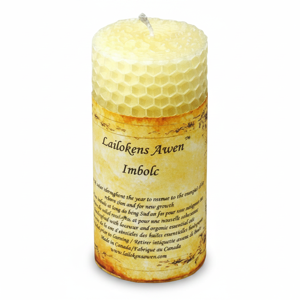 Imbolc Sabbat Lailokens Awen Candle, 4 x 1.75"