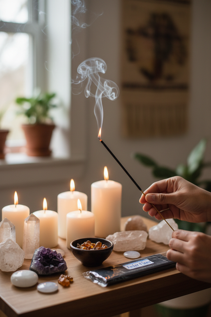 In-Use Lifestyle – Amber Flame Incense Sticks