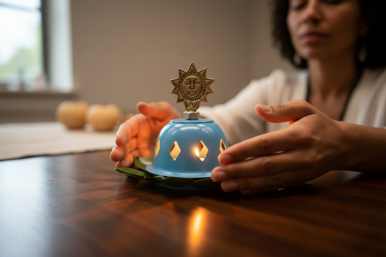 In-Use Lifestyle — Sun Tealight Stand