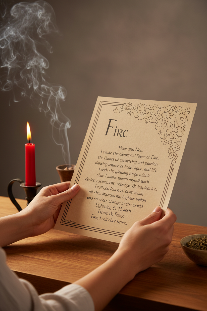 Fire Evocation Poster by AzureGreen, 8.5 x 11 Inches, alternate view