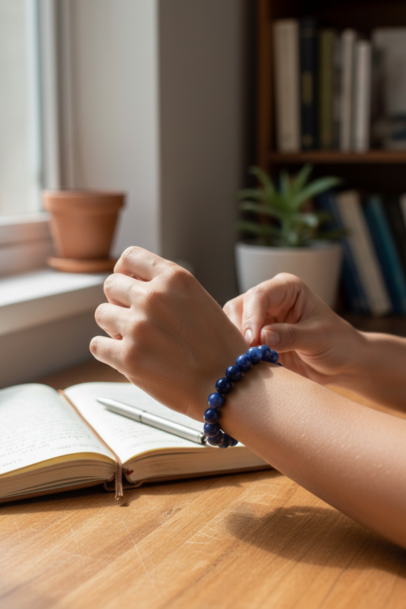 Dumortierite Bracelet, 8mm, alternate view