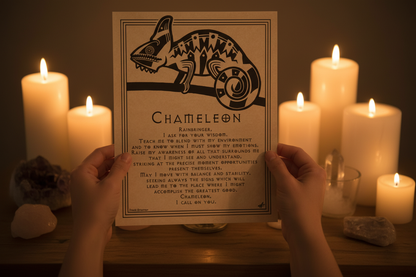 Chameleon Prayer Poster by AzureGreen, 8.5 x 11 Inches, alternate view