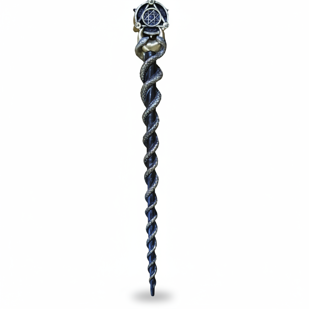 Intertwined Snakes Alchemy Wand, 14 Inches