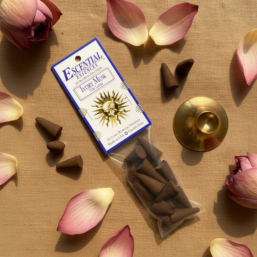 Ivory Musk Incense Cones by Escential Essences, 16 Cones, alternate view