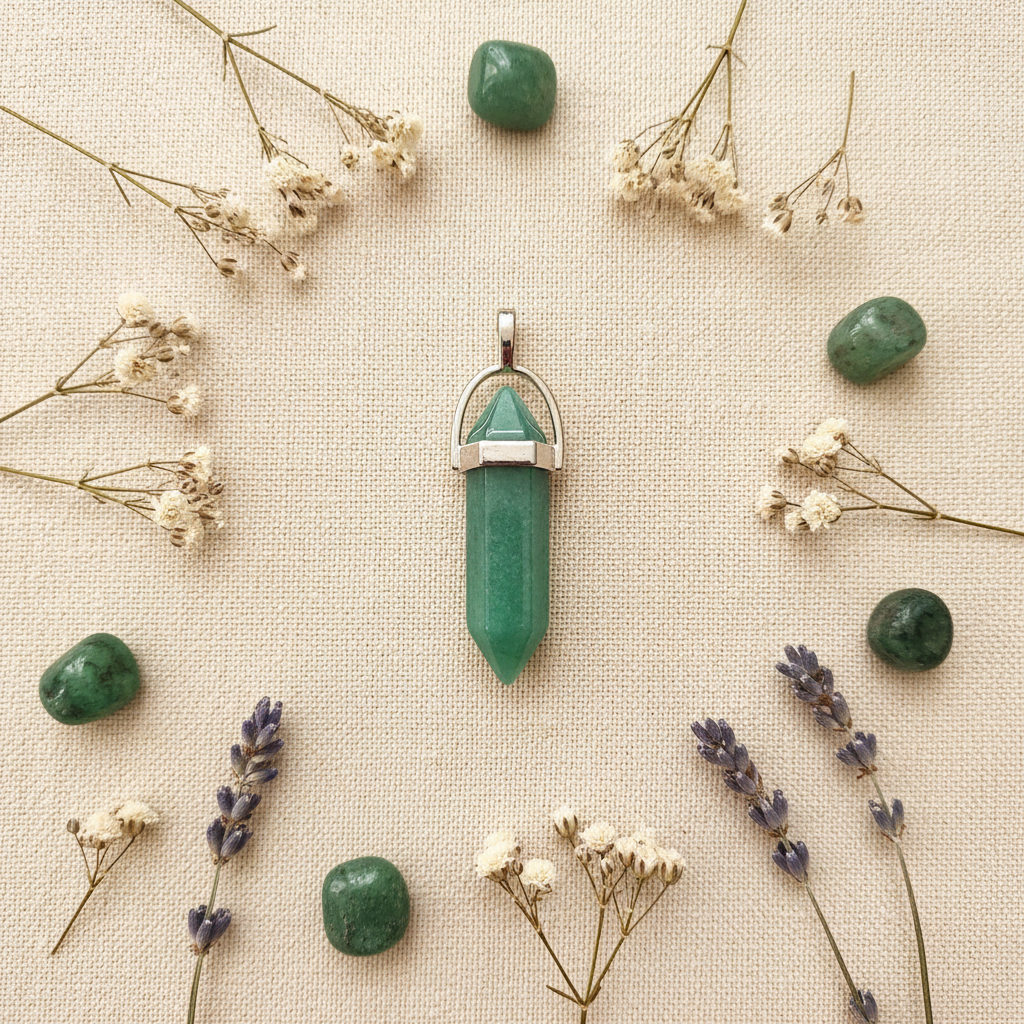 Jade Double-Terminated Pendant, alternate view