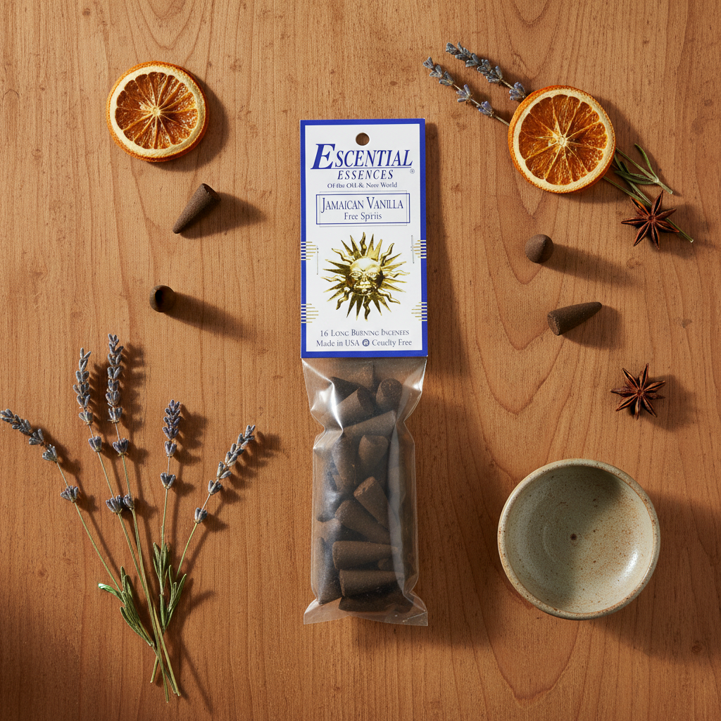Jamaican Vanilla Incense Cones by Escential Essences, 16 Cones, alternate view