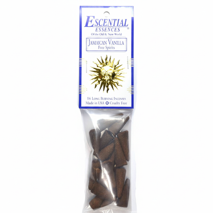 Jamaican Vanilla Incense Cones by Escential Essences, 16 Cones