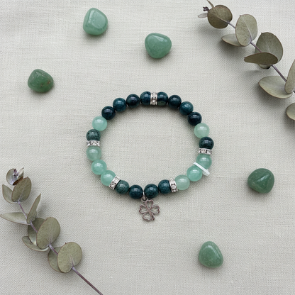 Kambaba Jasper and Green Aventurine Bracelet, 8mm, alternate view