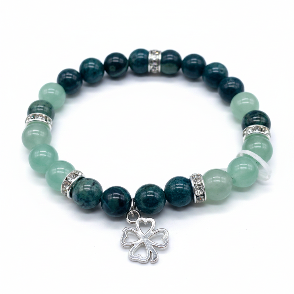 Kambaba Jasper and Green Aventurine Bracelet, 8mm
