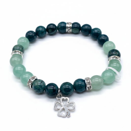 Kambaba Jasper and Green Aventurine Bracelet, 8mm