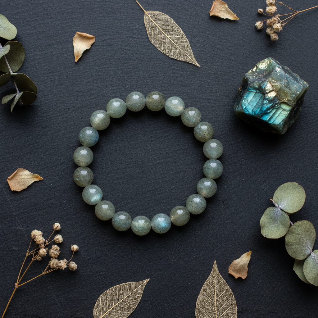 Labradorite Bracelet, 8mm, alternate view