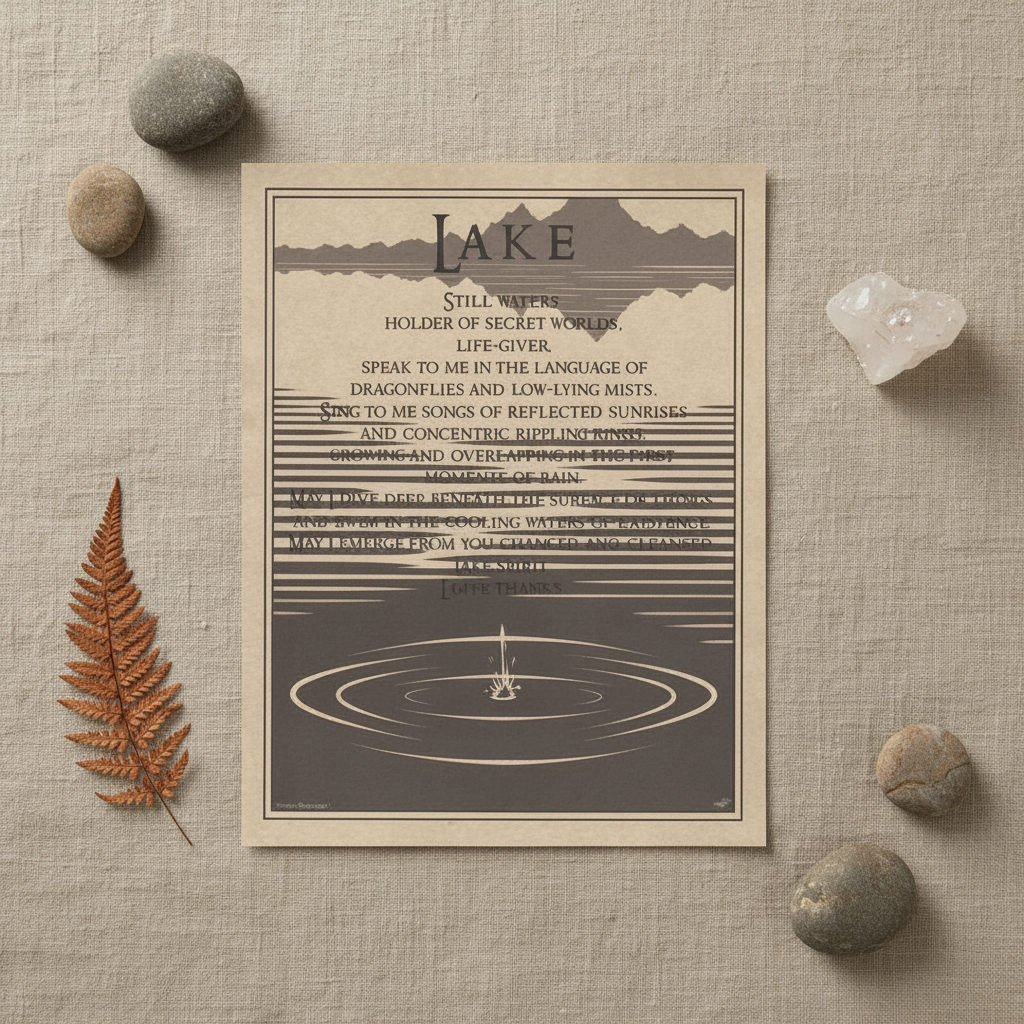 Lake Prayer poster, alternate view