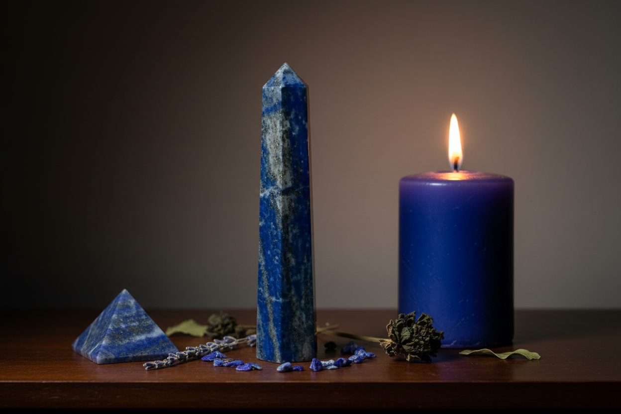 Lapis Lazuli Obelisk – Styled Altar