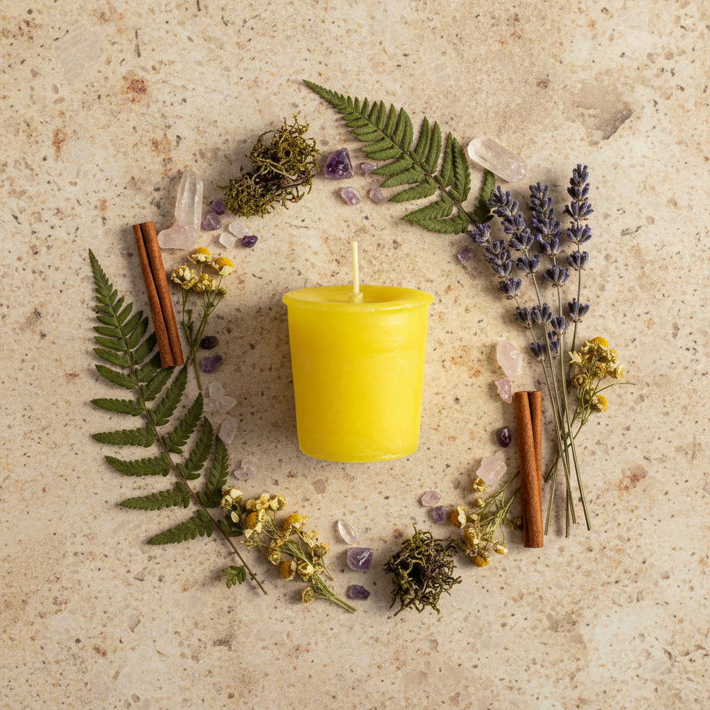 Laughter Herbal Votive, Yellow, alternate view