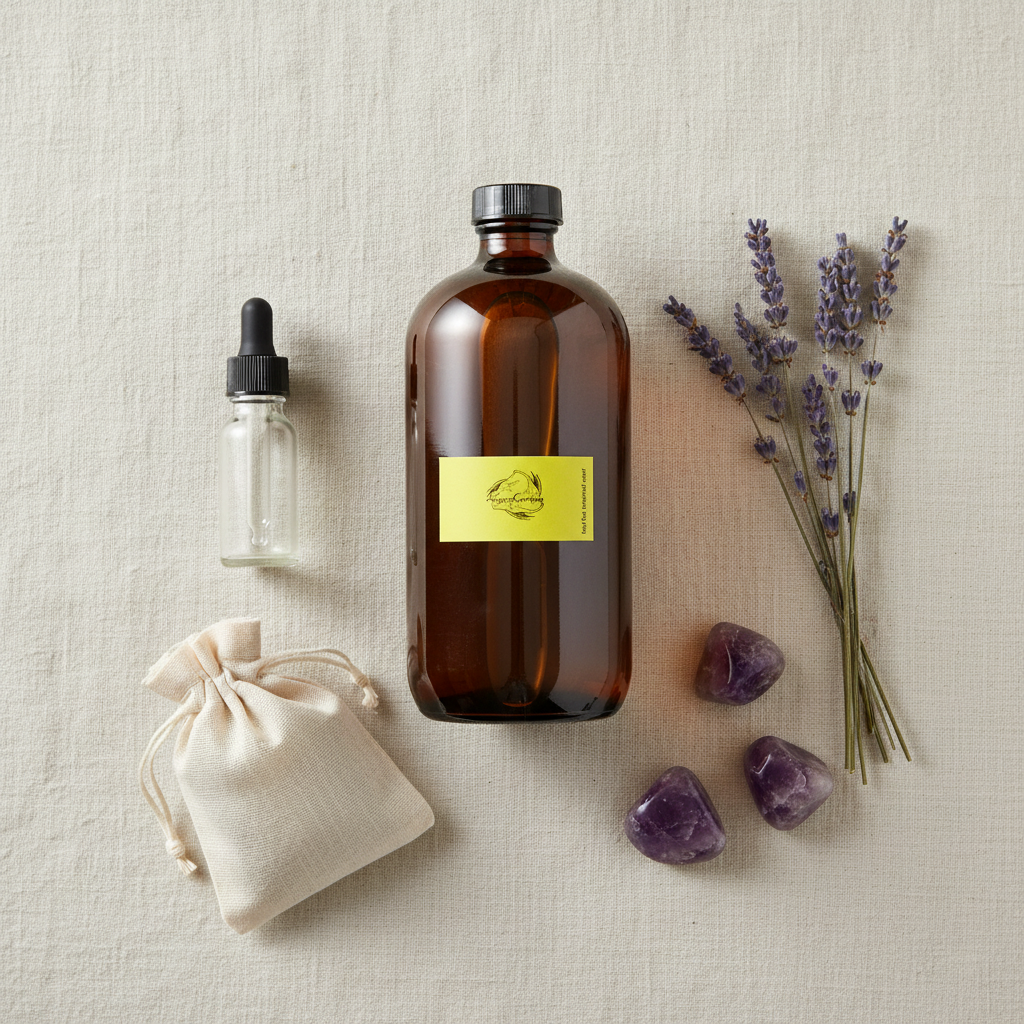 Lavender Oil – Flat Lay