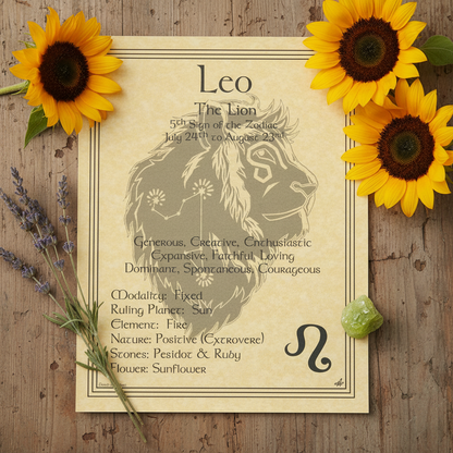 Leo Zodiac Poster, alternate view