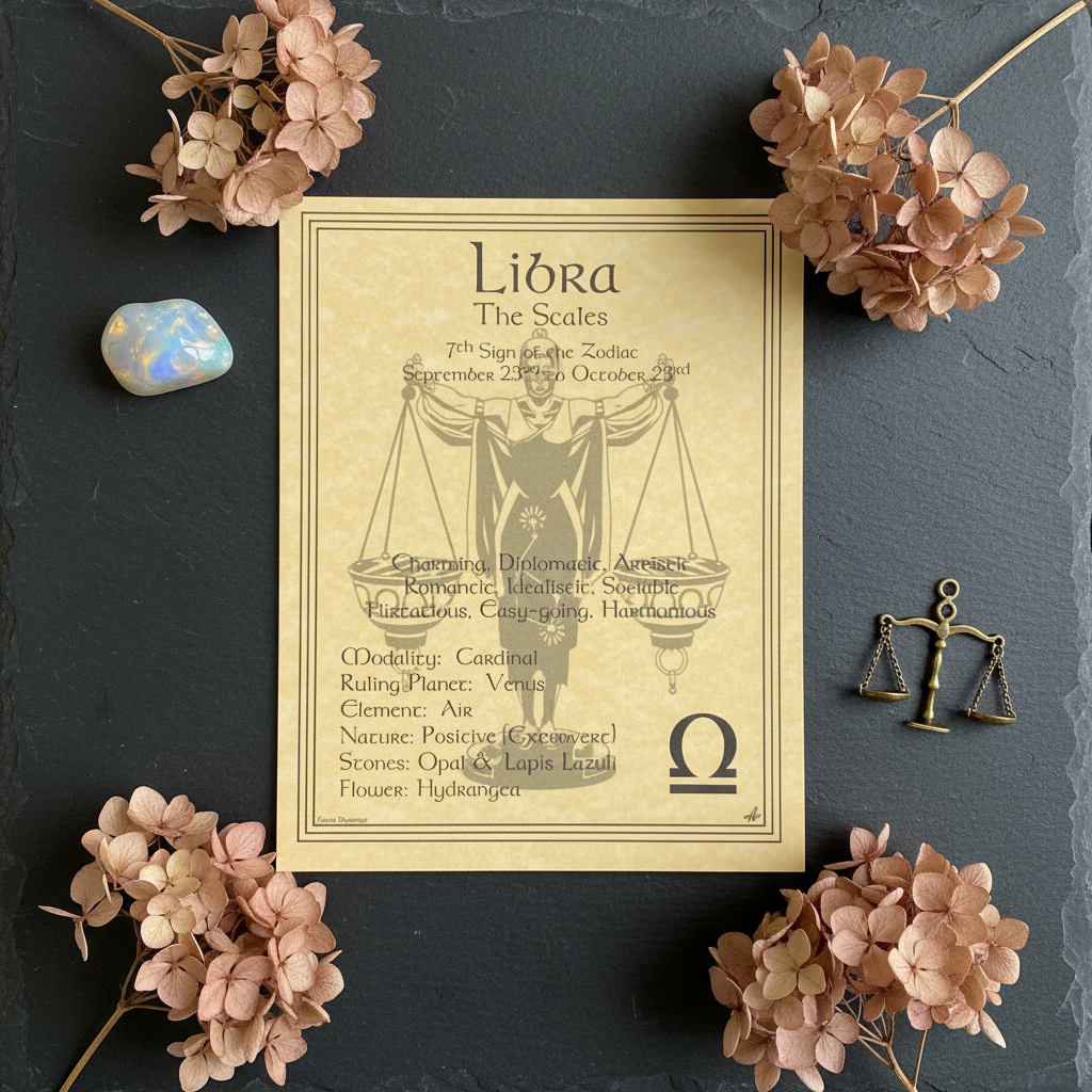 Libra Zodiac Poster, alternate view