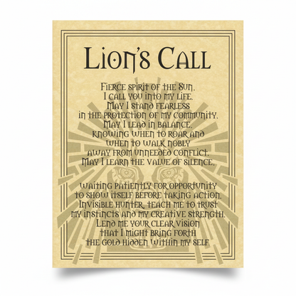 Lion Prayer Poster by AzureGreen, 8.5 x 11 Inches