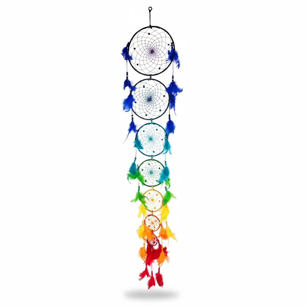 Long Chakra Dreamcatcher, 55 Inches