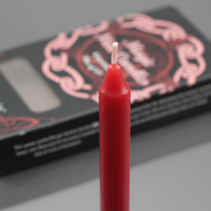 Long Red Chime Candles, Set of 20, detail view