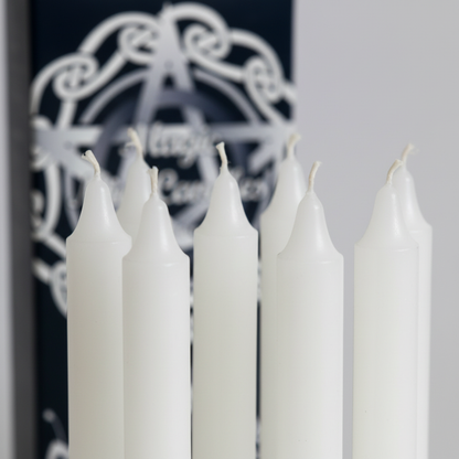 Long White Chime Candle, Set of 20, 1/2" x 5", detail view