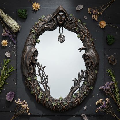 Maiden, Mother, Crone Wall Mirror, 17 Inches, alternate view