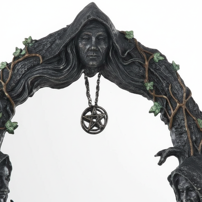 Maiden, Mother, Crone Wall Mirror, 17 Inches, detail view