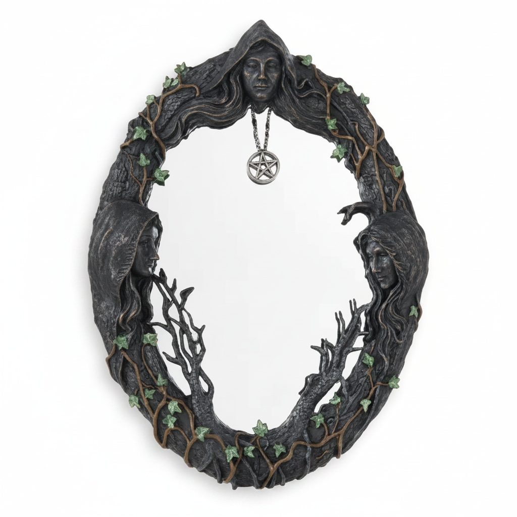 Maiden, Mother, Crone Wall Mirror, 17 Inches
