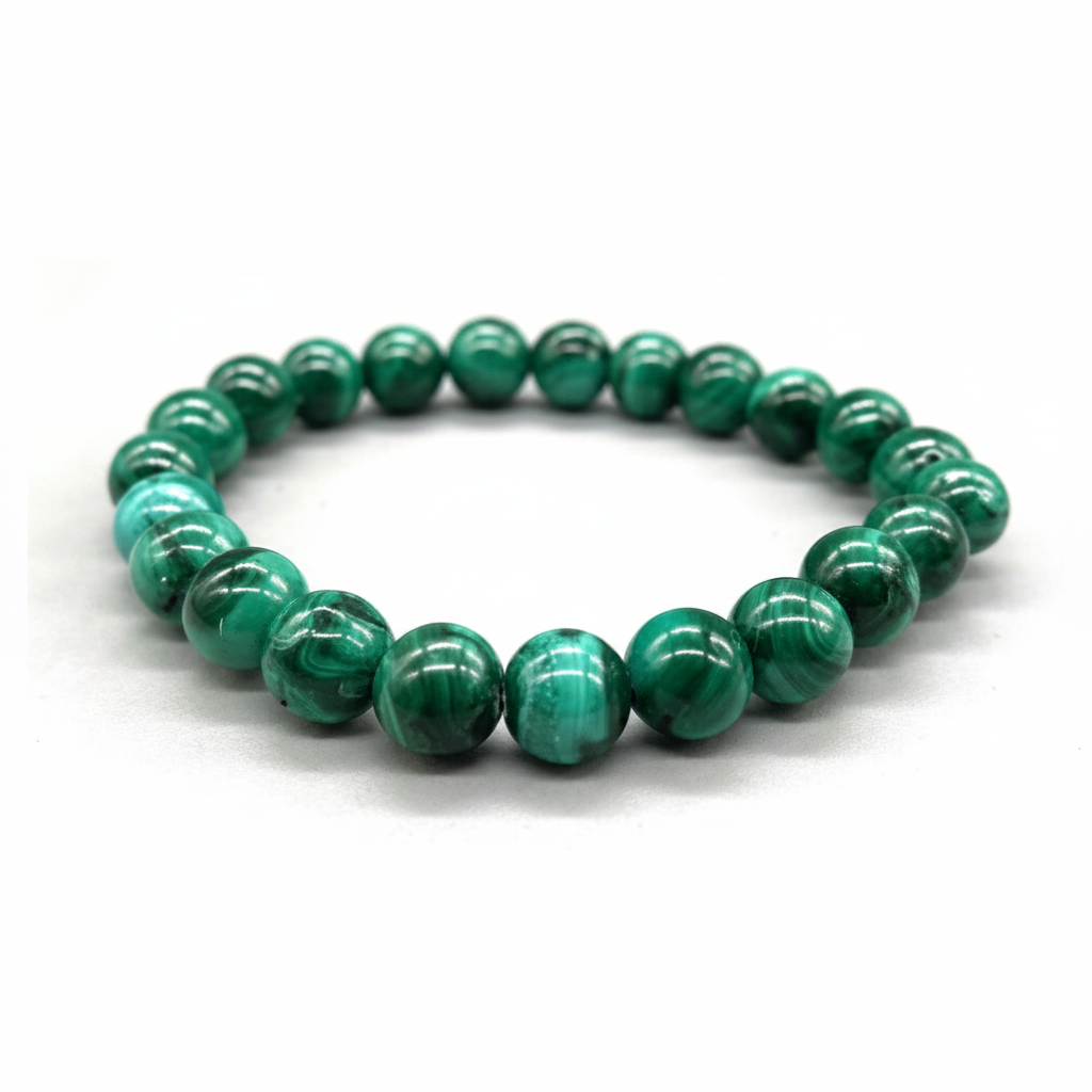 Malachite Bracelet, 8mm Beads