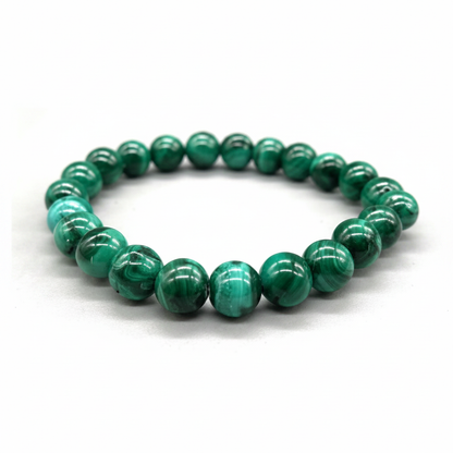 Malachite Bracelet, 8mm Beads
