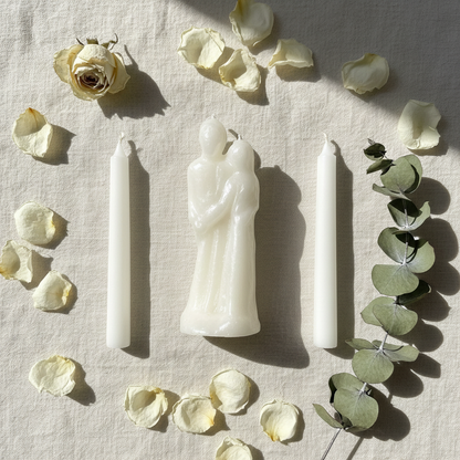 Marriage White Candle 6" – flat lay