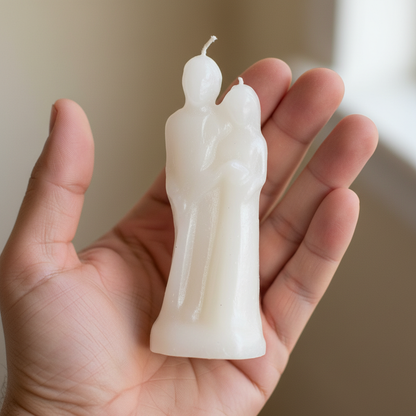 Marriage White Candle 6" – held in hand