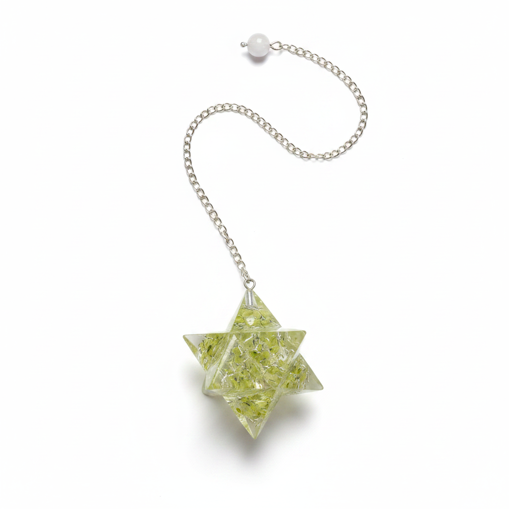 Merkaba Peridot Orgone Pendulum