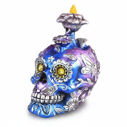 Metallic Skull Backflow Burner, 6 Inches