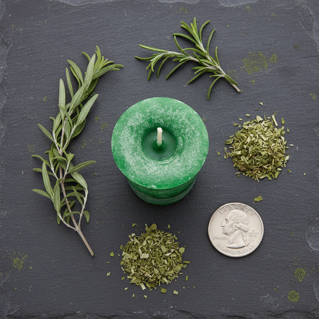 Money Herbal Votive - Green, alternate view