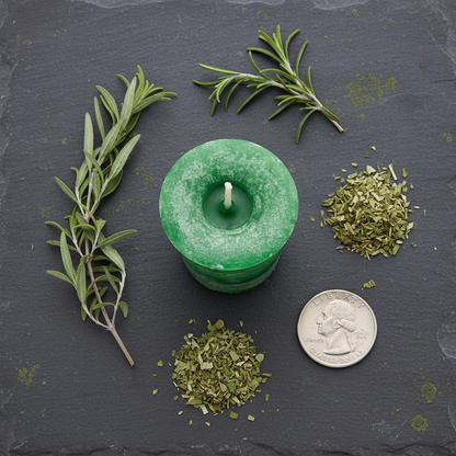 Money Herbal Votive - Green, alternate view