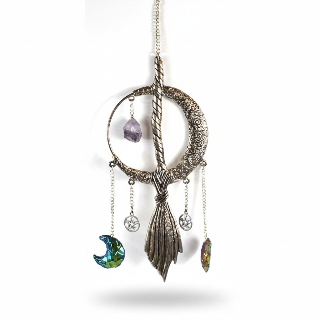 Moon and Broom Wall Hanging