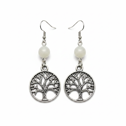 Moonstone Tree of Life Earrings