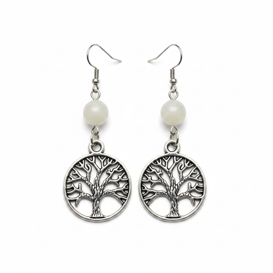 Moonstone Tree of Life Earrings