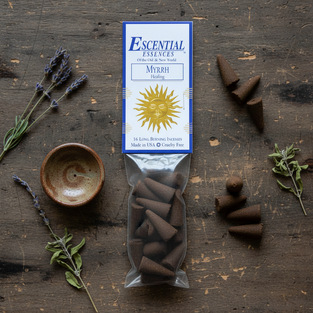 Myrrh Incense Cones by Escential Essences, 16 Cones, alternate view
