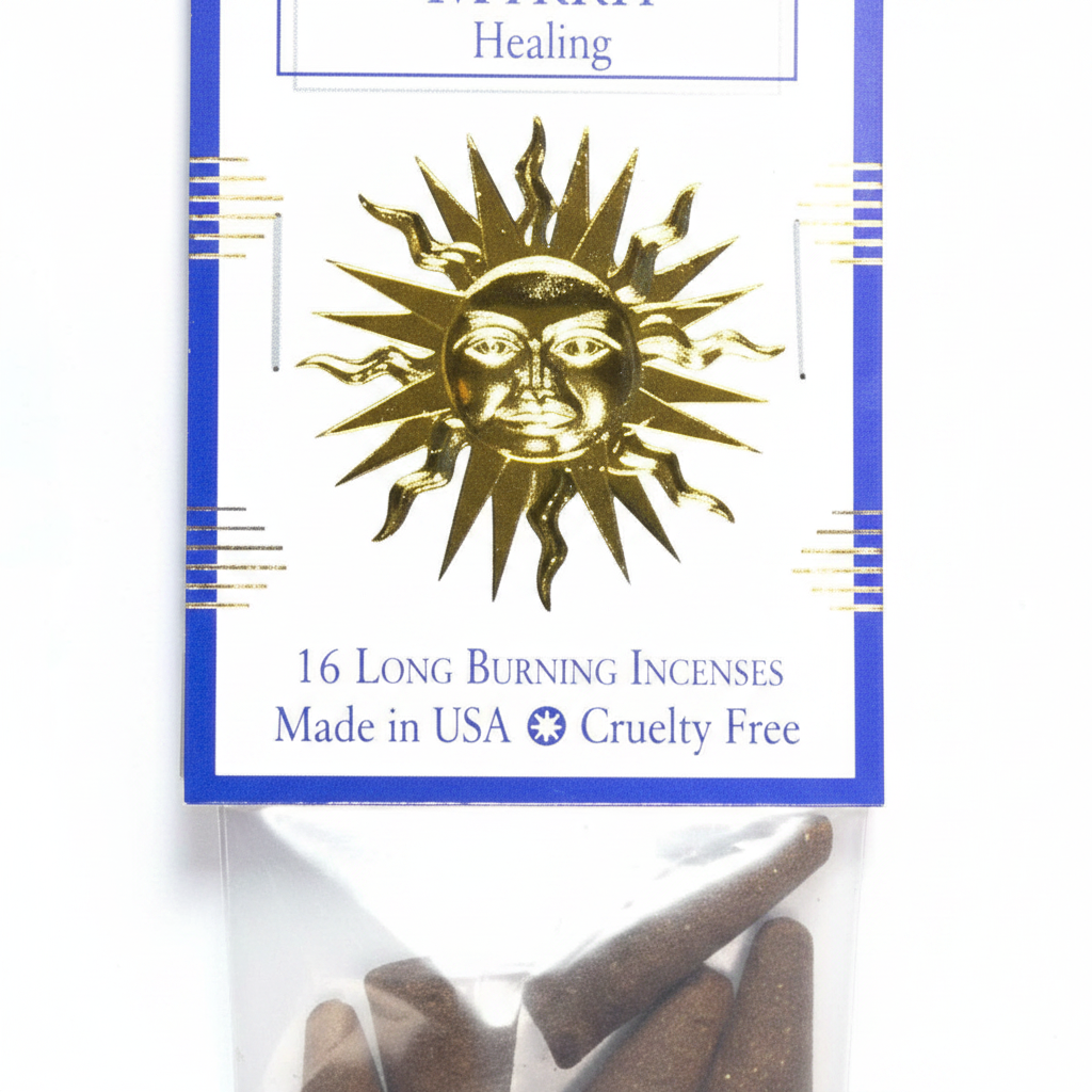 Myrrh Incense Cones by Escential Essences, 16 Cones, detail view