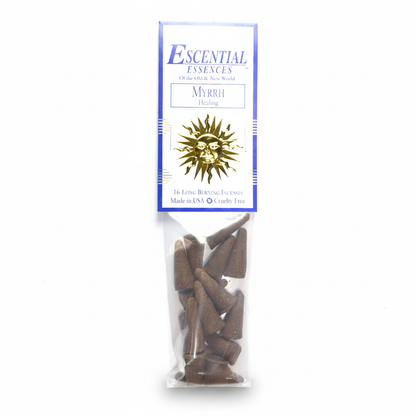 Myrrh Incense Cones by Escential Essences, 16 Cones