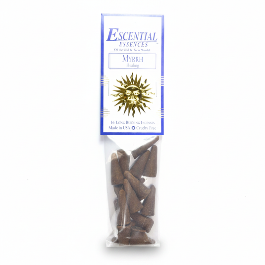 Myrrh Incense Cones by Escential Essences, 16 Cones