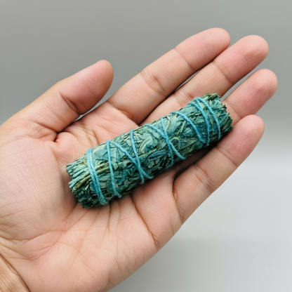 Nag Champa Sage Smudge Sticks, Set of 6, held in hand