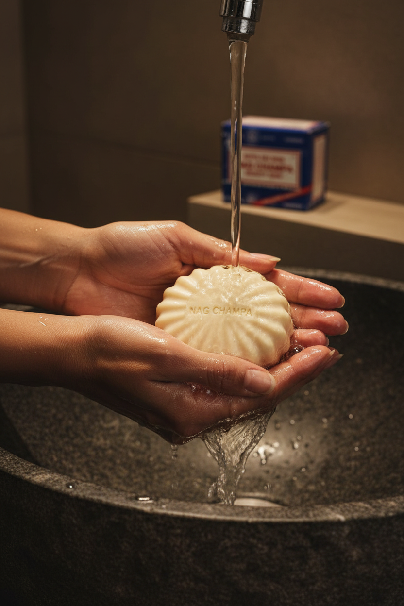 Nag Champa Soap - In-Use Lifestyle
