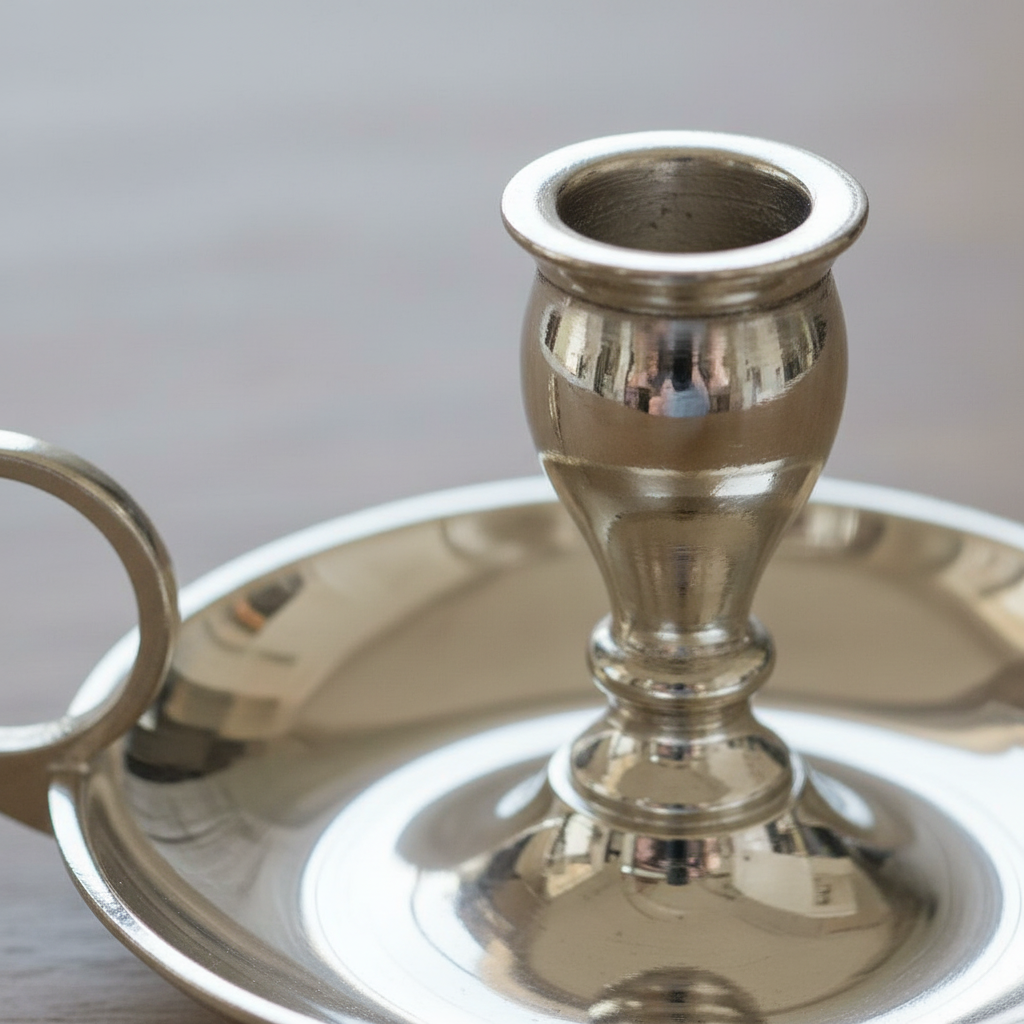 Nickel Mini Candle Holder, detail view